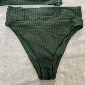 Aerie Emerald Green High Waisted Cheeky Bikini Bottoms | Large